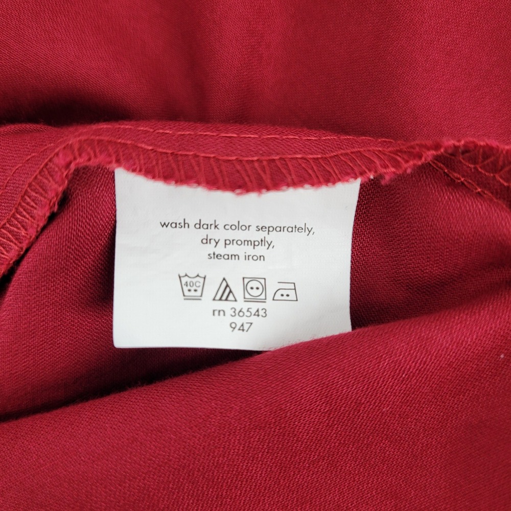 Van Heusen Lux Sateen Mens L Preppy Fitted Dress Shirt Burgundy Red 16.5 34/35 - Picture 6 of 9